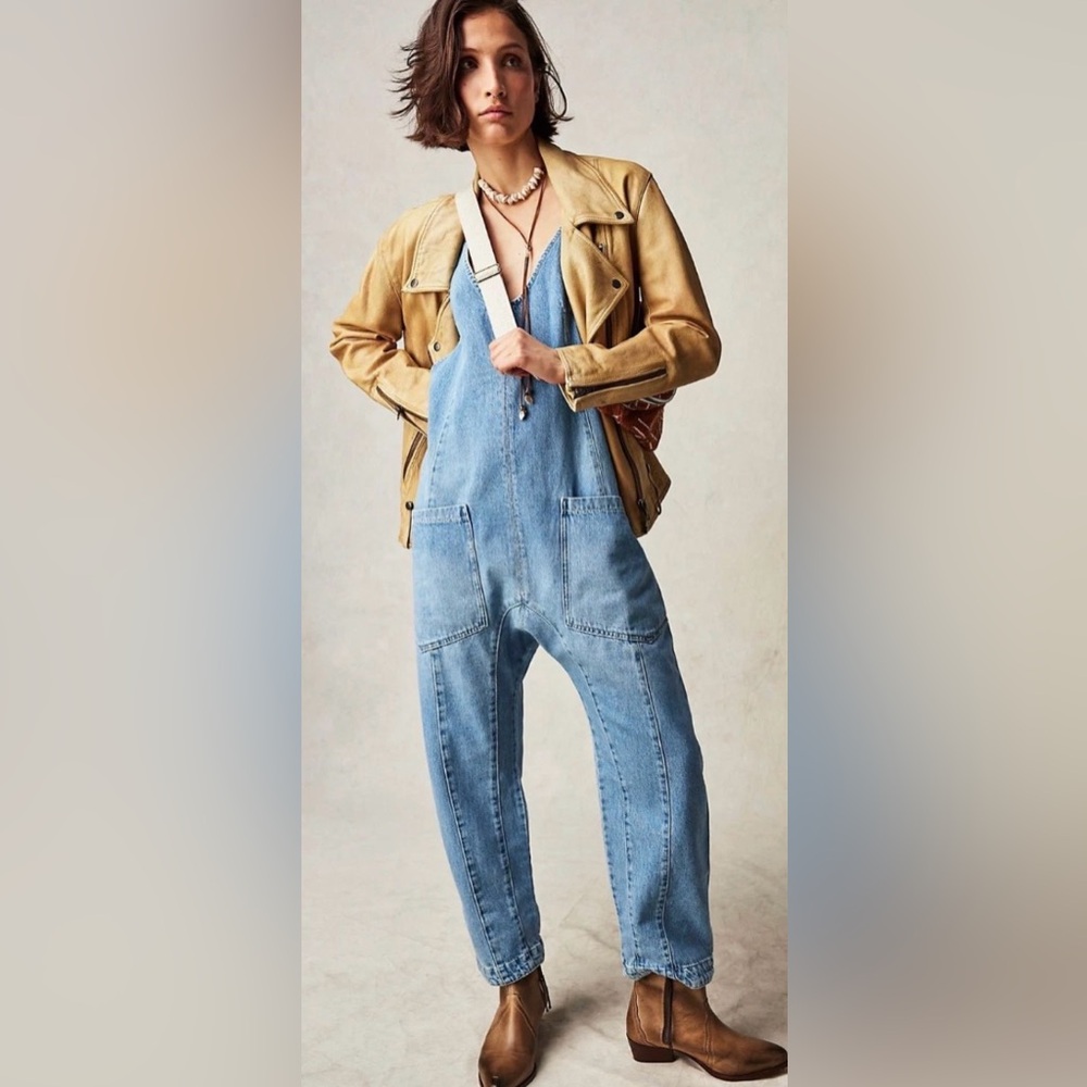 Free People High Roller Jumpsuit Sz M One Piece Overalls - Picture 3 of 6
